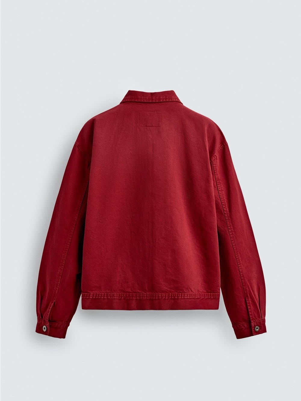 NWT. Zara Man Red Loose-Fit Cotton Denim Oversized Jacket. Size M. - Picture 7 of 12